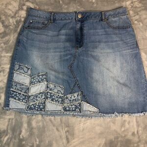 Est. 1946 Denim Skirt with Patchwork Size 16W
